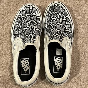 Snakeskin slip on vans